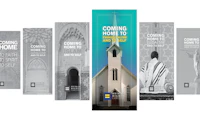 Image featuring six of the HRC Coming Home guides with the "Coming Home to Evangelicalism" in the center and in color while the other covers are in black and white.