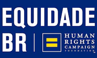 Rectangular image with large text that reads "EQUIDADE BR" in all caps with the HRC equality logo on the bottom right.